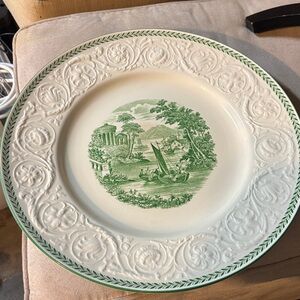 Vintage Wedgwood Patrician Torbay Green Plate Round 15”